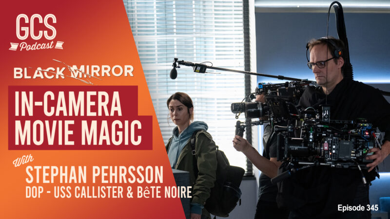 Stefan Pehrsson filming Black Mirror with camera rig on set of USS Callister